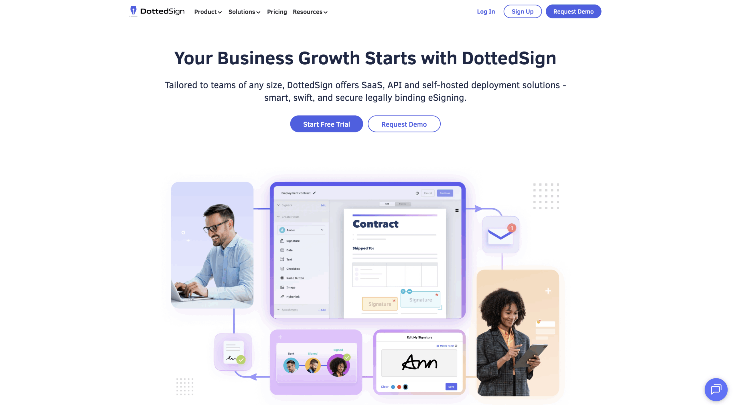 Interfaccia utente di DottedSign