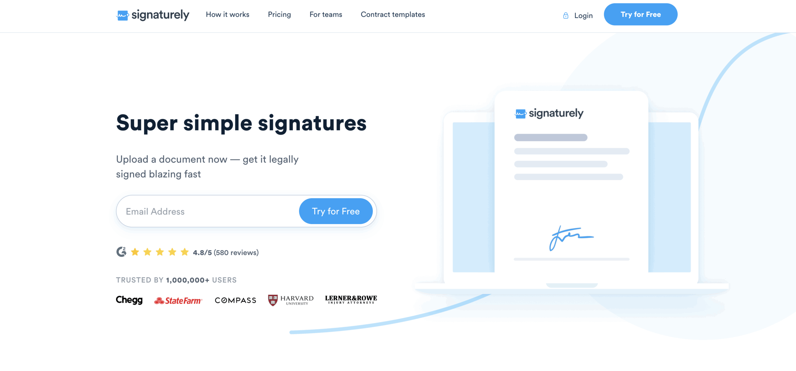 Interfaccia utente di Signaturely