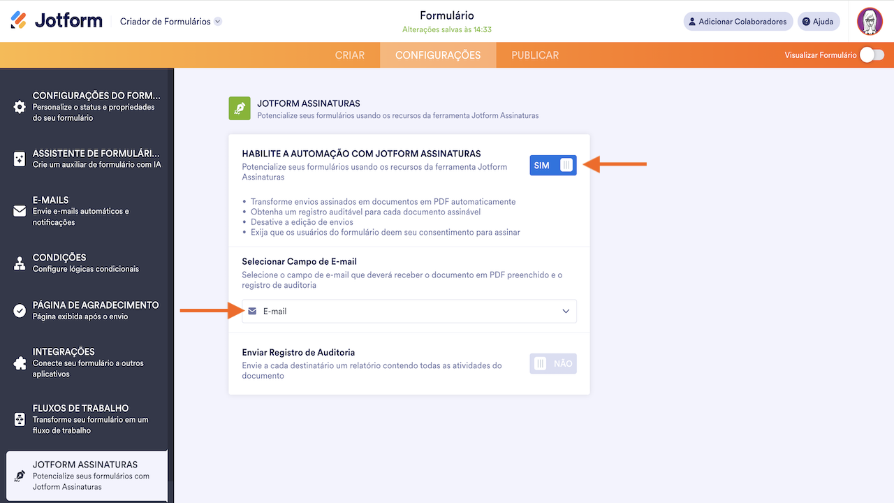 Como Adicionar uma Assinatura Eletrônica ao seu Formulário - 3