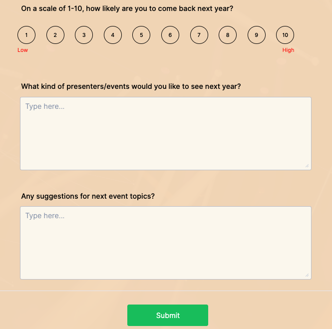 Go to Post-Event Feedback Survey Template