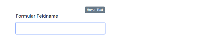 Hover Text Formularfeld