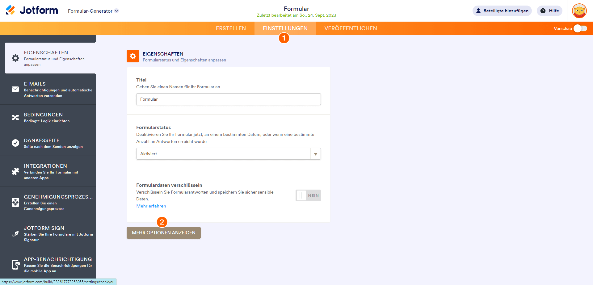 Jotform Formular Barrierefreiheit