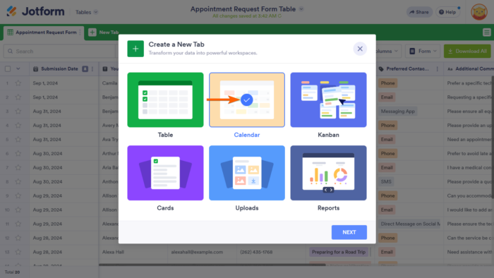 How to Add Different Views to Jotform Tables