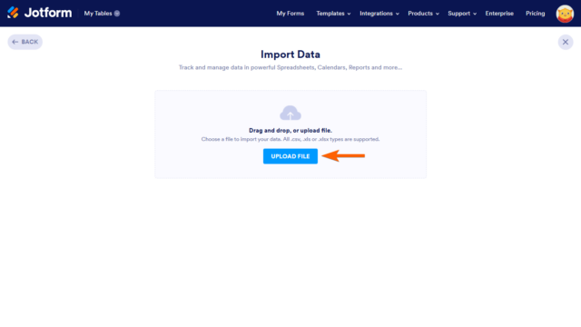 How to Import Data in Jotform Tables