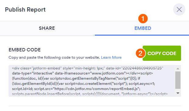 publish report copy embed code Screenshot 21