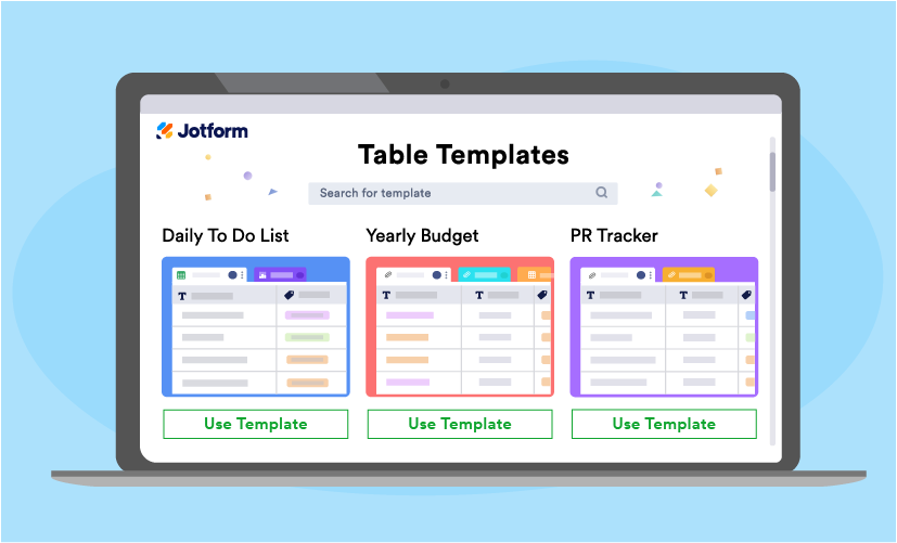 10 templates to help you get started with Jotform Tables