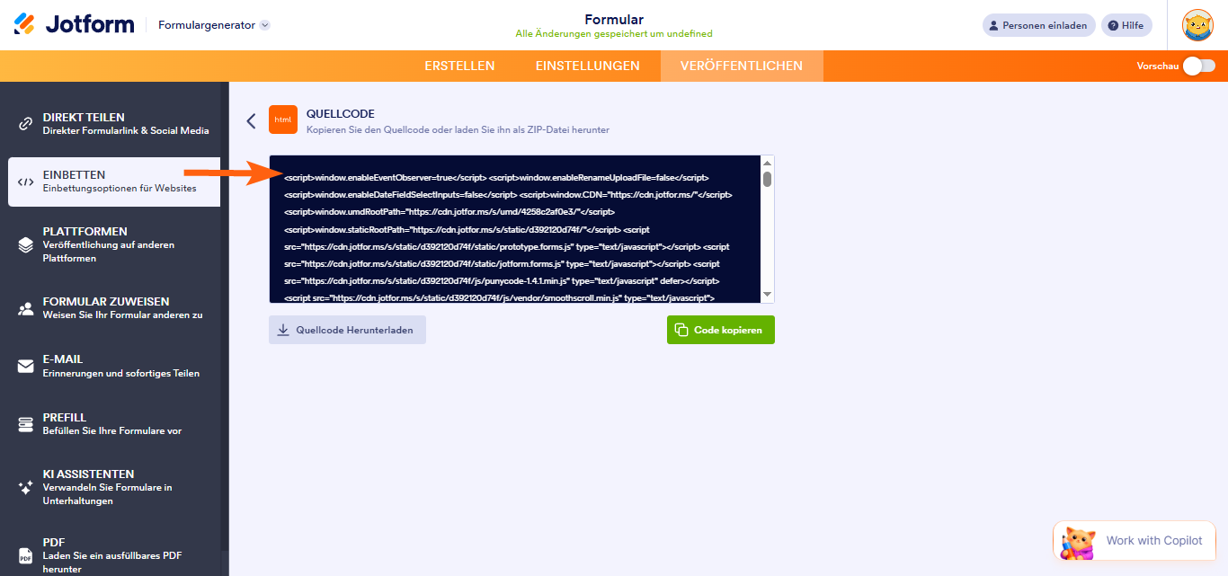 Welchen Formular-Einbettungs-Code sollte ich verwenden? Image-6