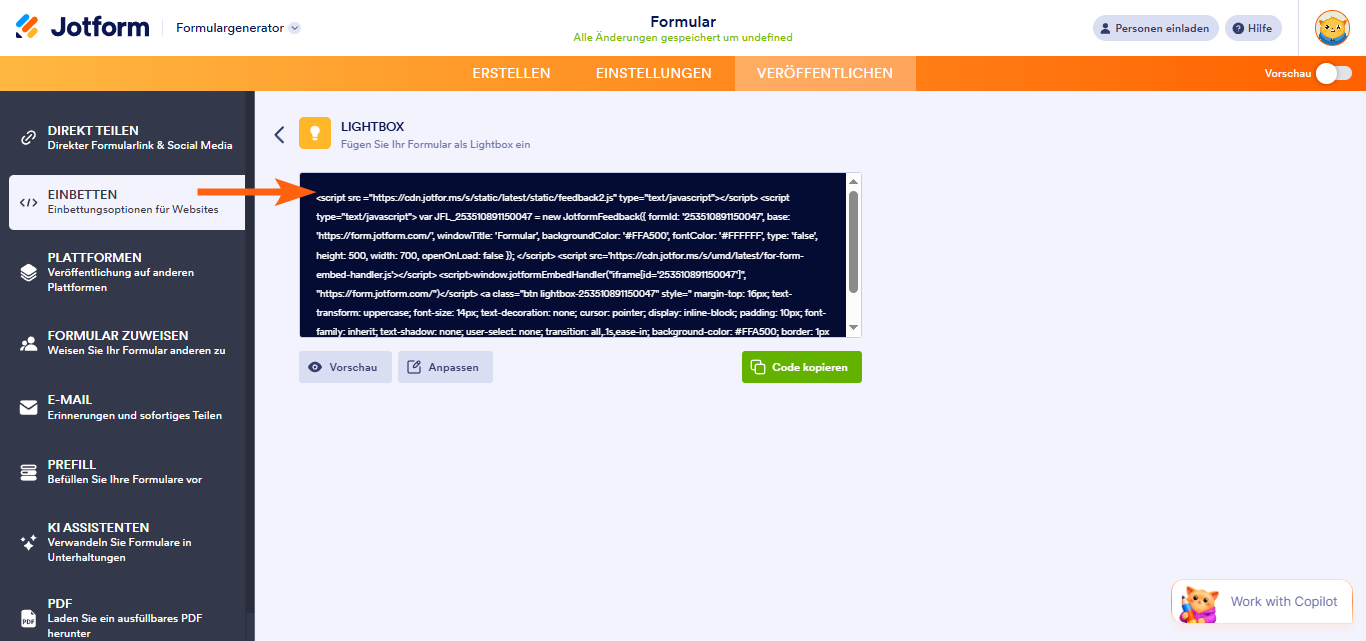 Welchen Formular-Einbettungs-Code sollte ich verwenden? Image-10