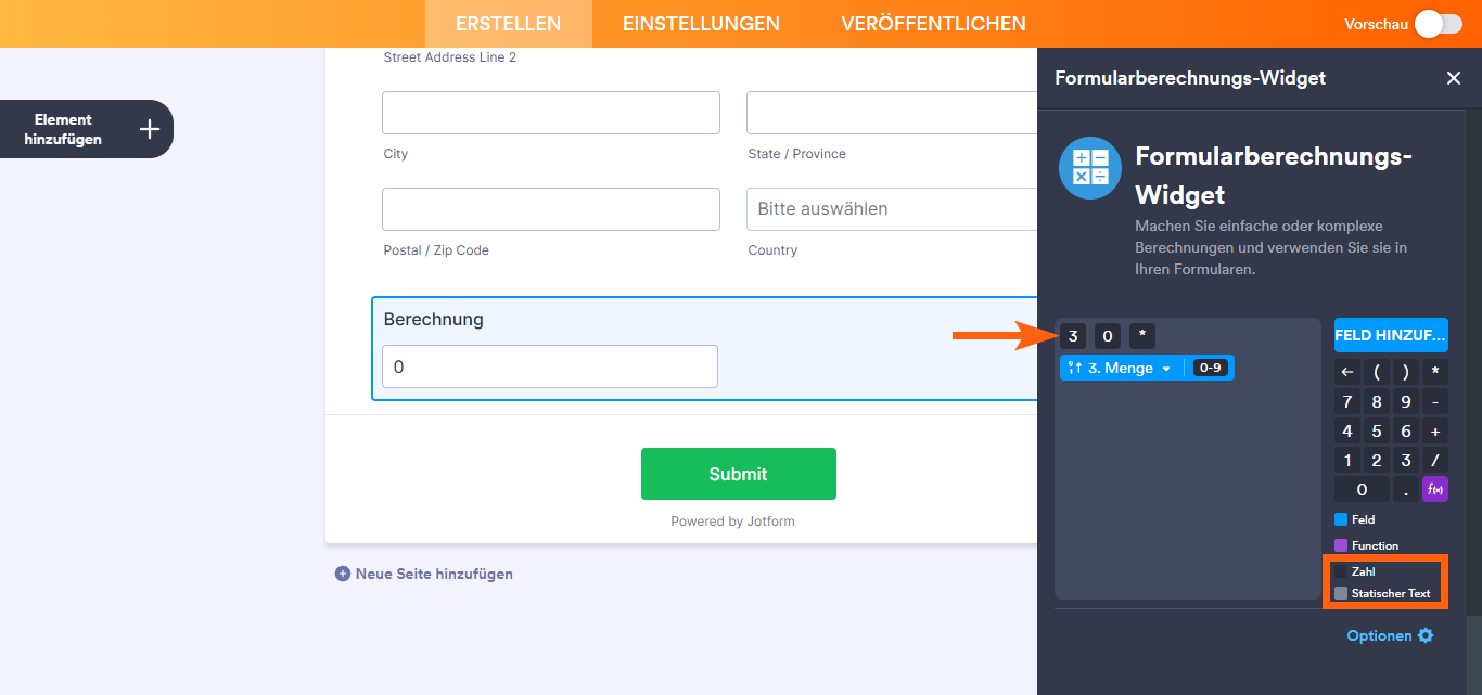 Wie Sie eine Formularberechnung mit einem Widget durchführen Image-7