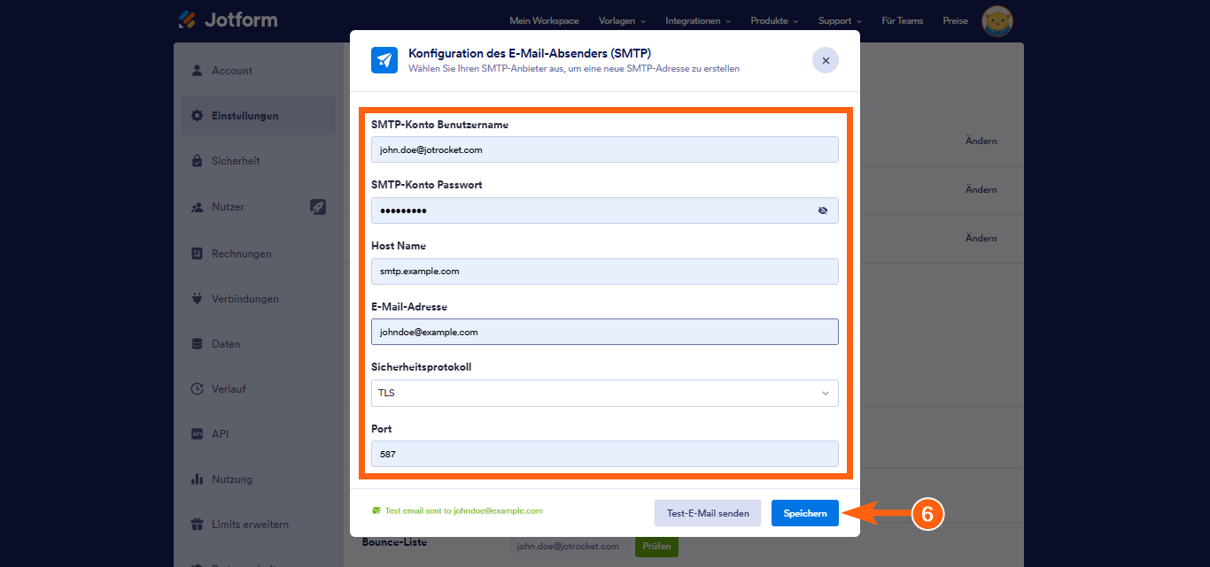 So richten Sie einen SMTP Absender für ein Formular ein Image-4