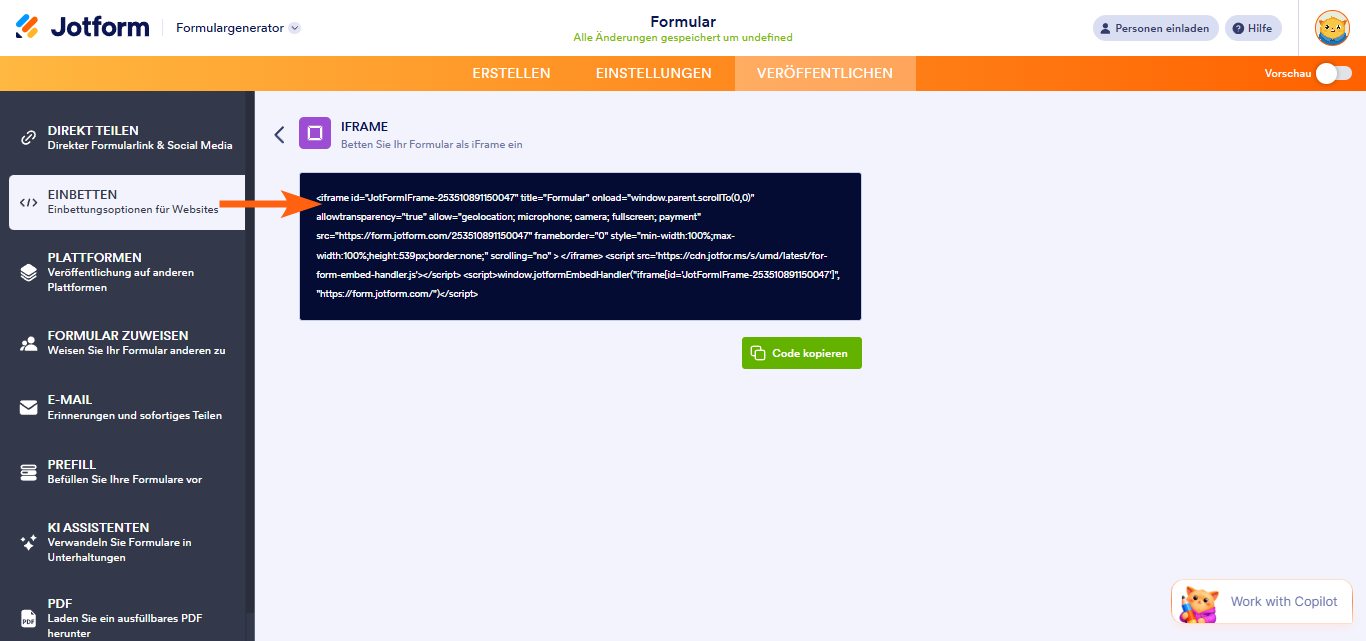 Welchen Formular-Einbettungs-Code sollte ich verwenden? Image-5