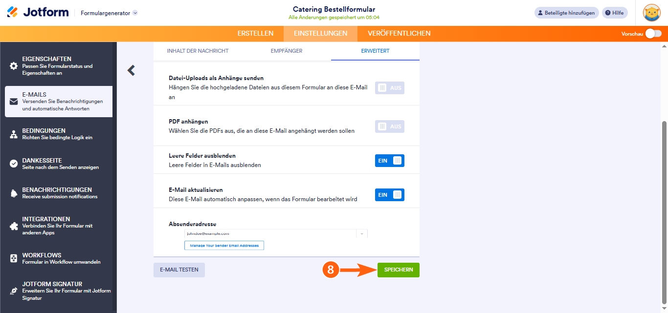So richten Sie einen SMTP Absender für ein Formular ein Image-9
