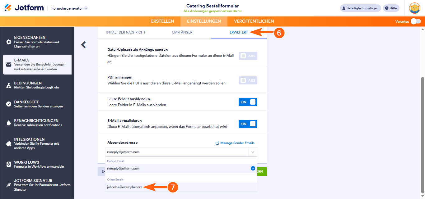 So richten Sie einen SMTP Absender für ein Formular ein Image-8