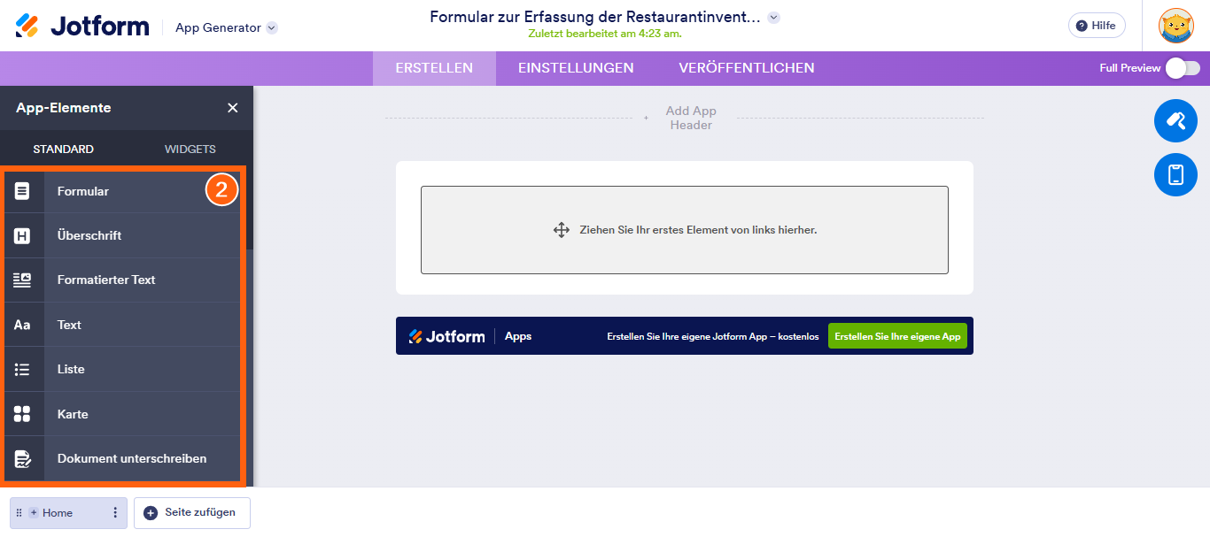 Wie Sie ein Widget zu Ihrem Formula hinzufügen Image-2
