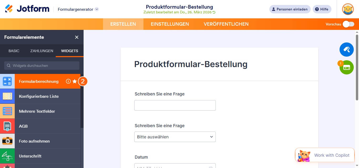 Wie Sie eine Formularberechnung mit einem Widget durchführen Image-2