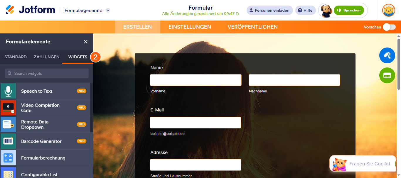 Fügen Sie Ihrem Formular also ein Widget hinzu Image-2