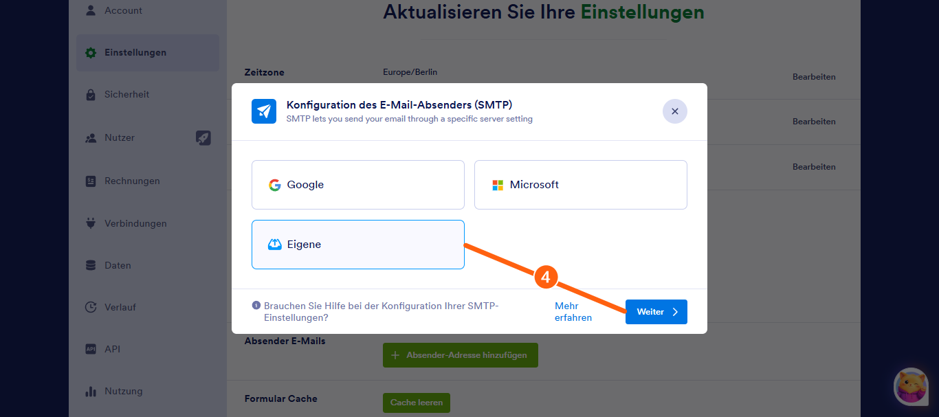 So richten Sie einen SMTP Absender für ein Formular ein Image-3