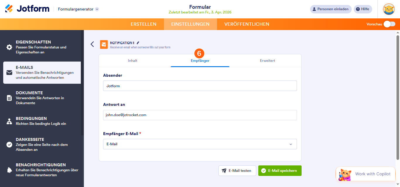 Wie Sie eine neue E-Mail-Empfängeradresse richtig hinzufügen, ändern und testen Image-5