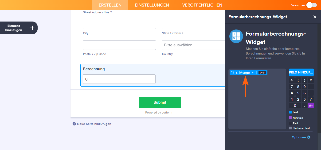 Wie Sie eine Formularberechnung mit einem Widget durchführen Image-5