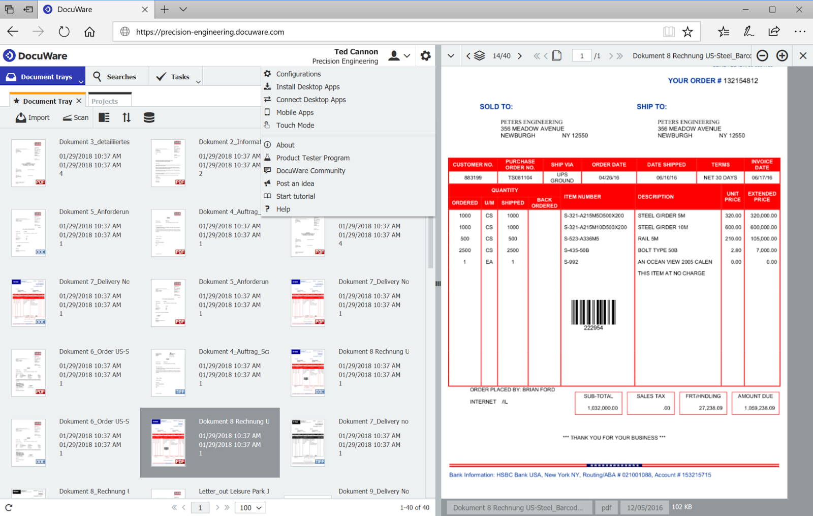 DocuWare User Interface