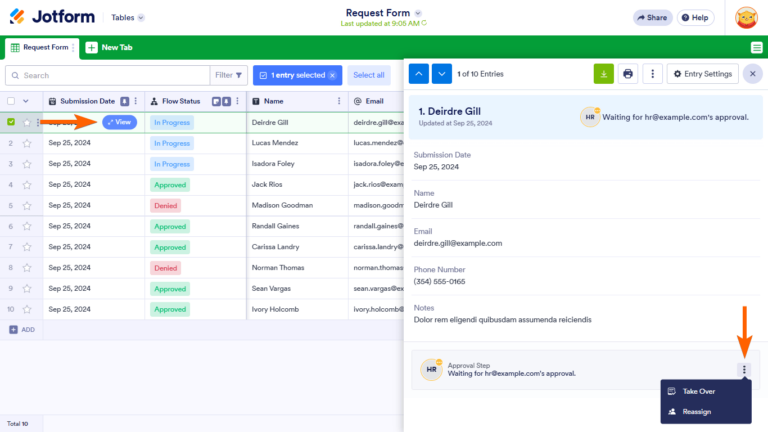 How to Track the Workflow Status in Jotform Tables
