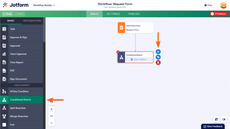 How to Set Up a Conditional Branch in Jotform Workflows
