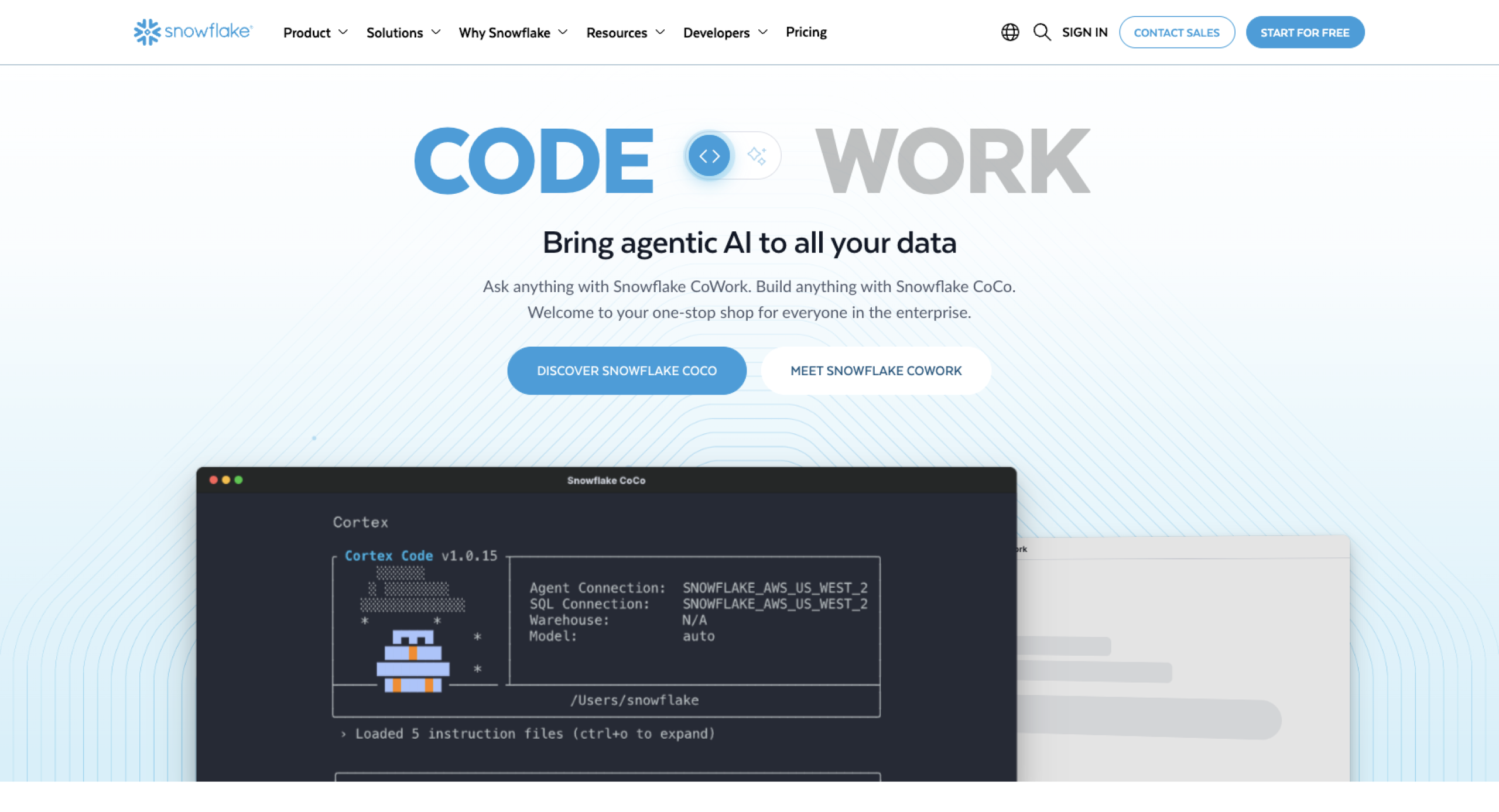 Snowflake Landing Page