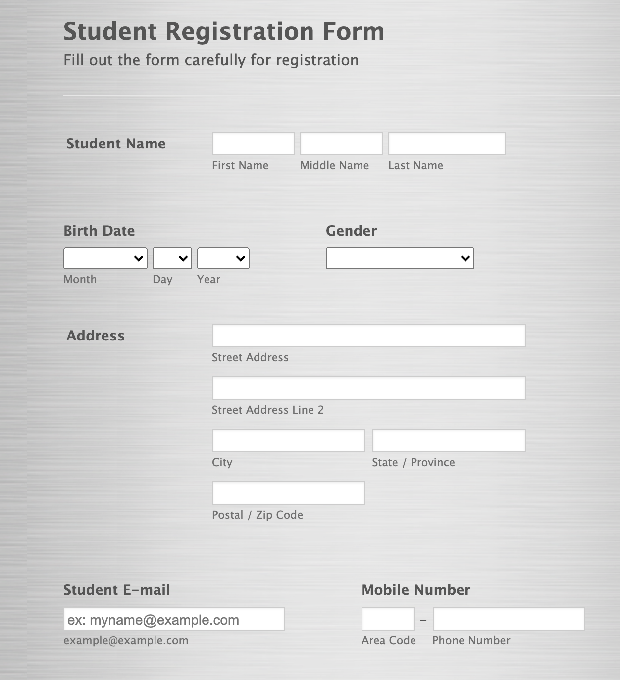 Jotform's Student Registration Form Template