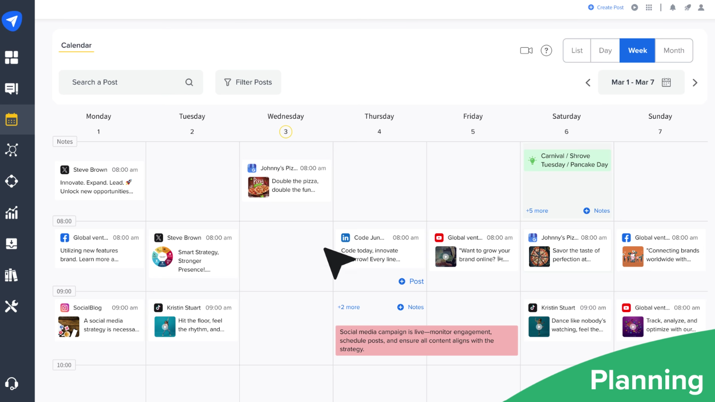 SocialPilot Calendar View