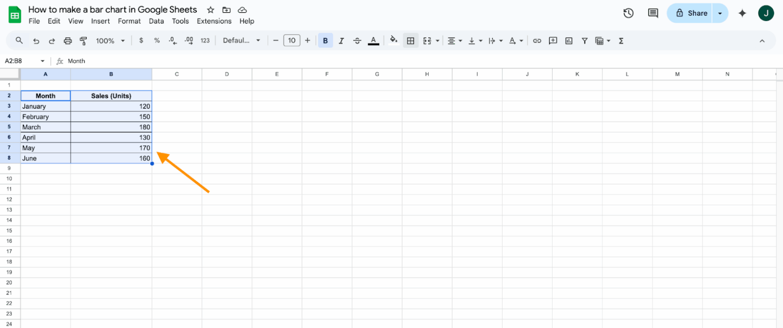 How to make a bar chart in Google Sheets | Jotform Blog