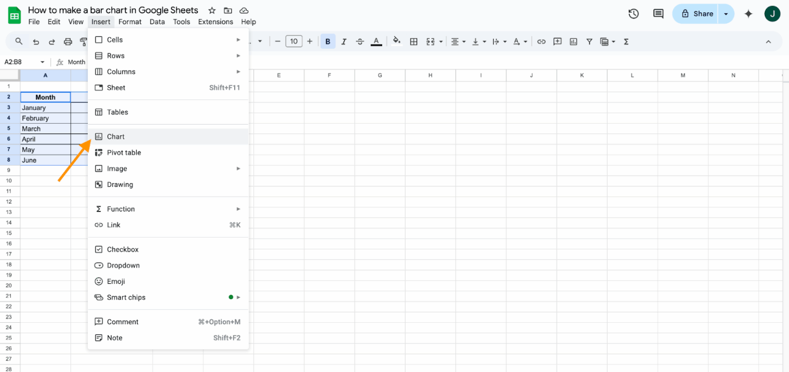 How to make a bar chart in Google Sheets | Jotform Blog