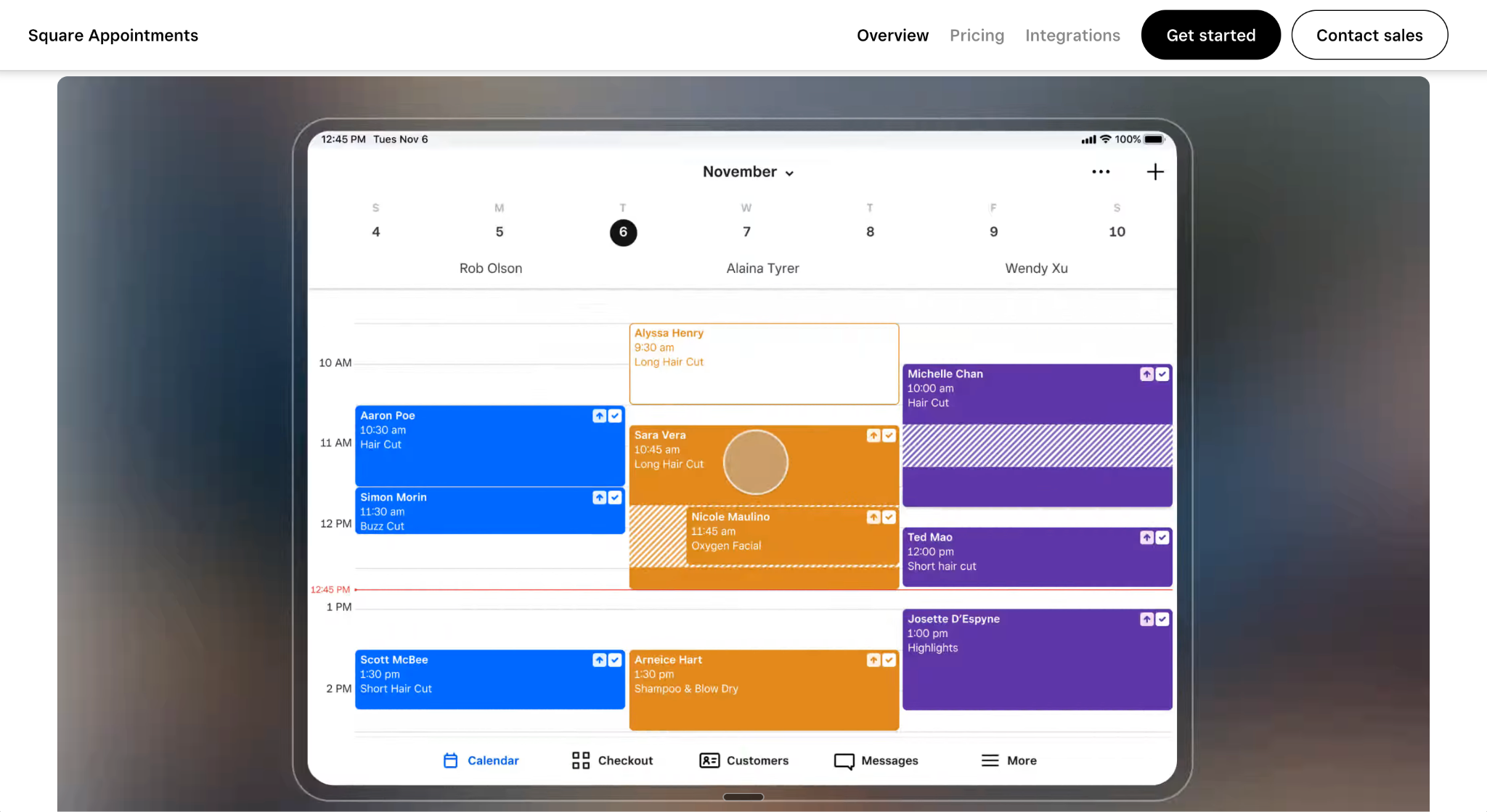 Square Appointments Landing Page