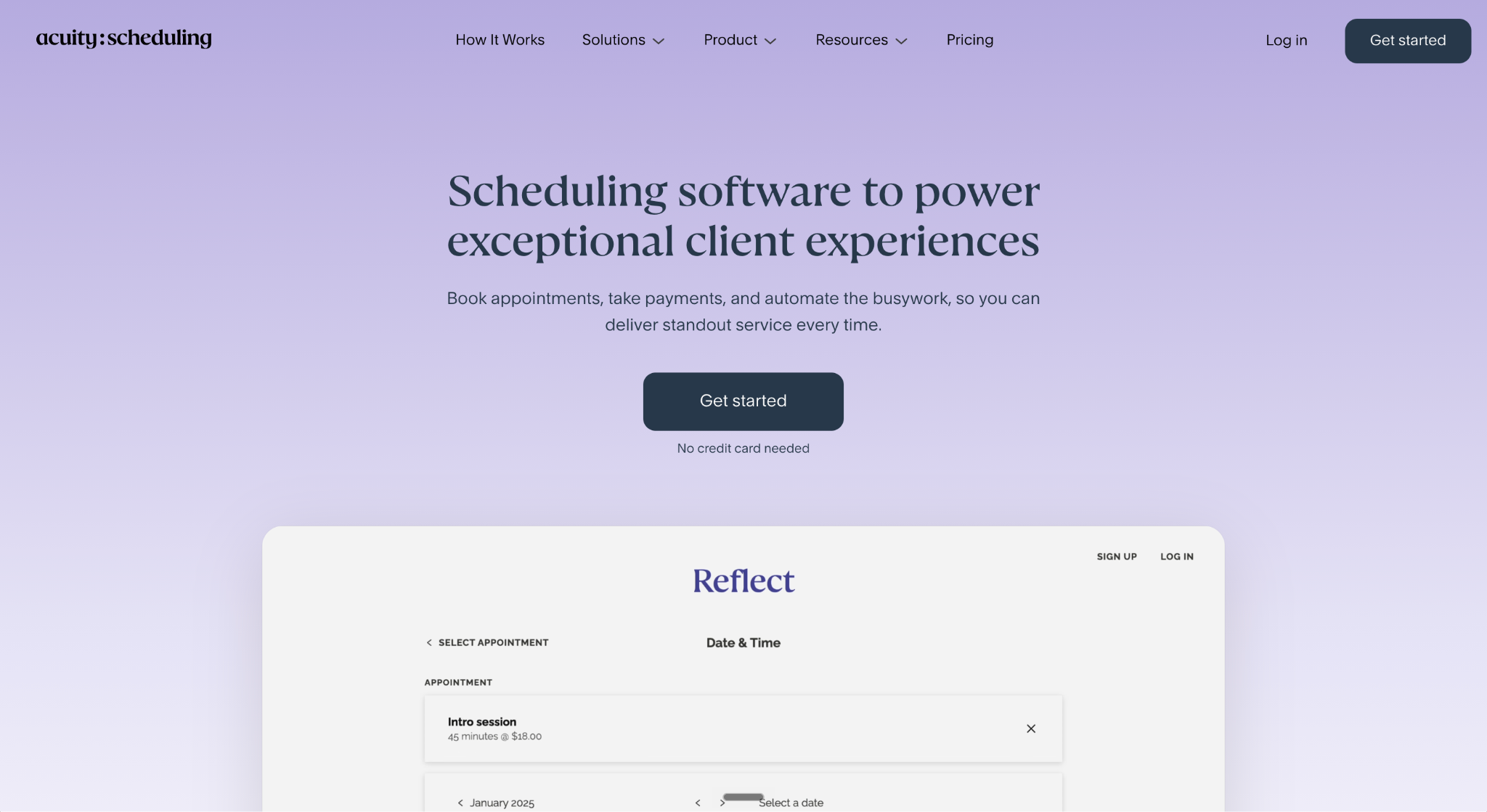 Acuity Scheduling Landing Page