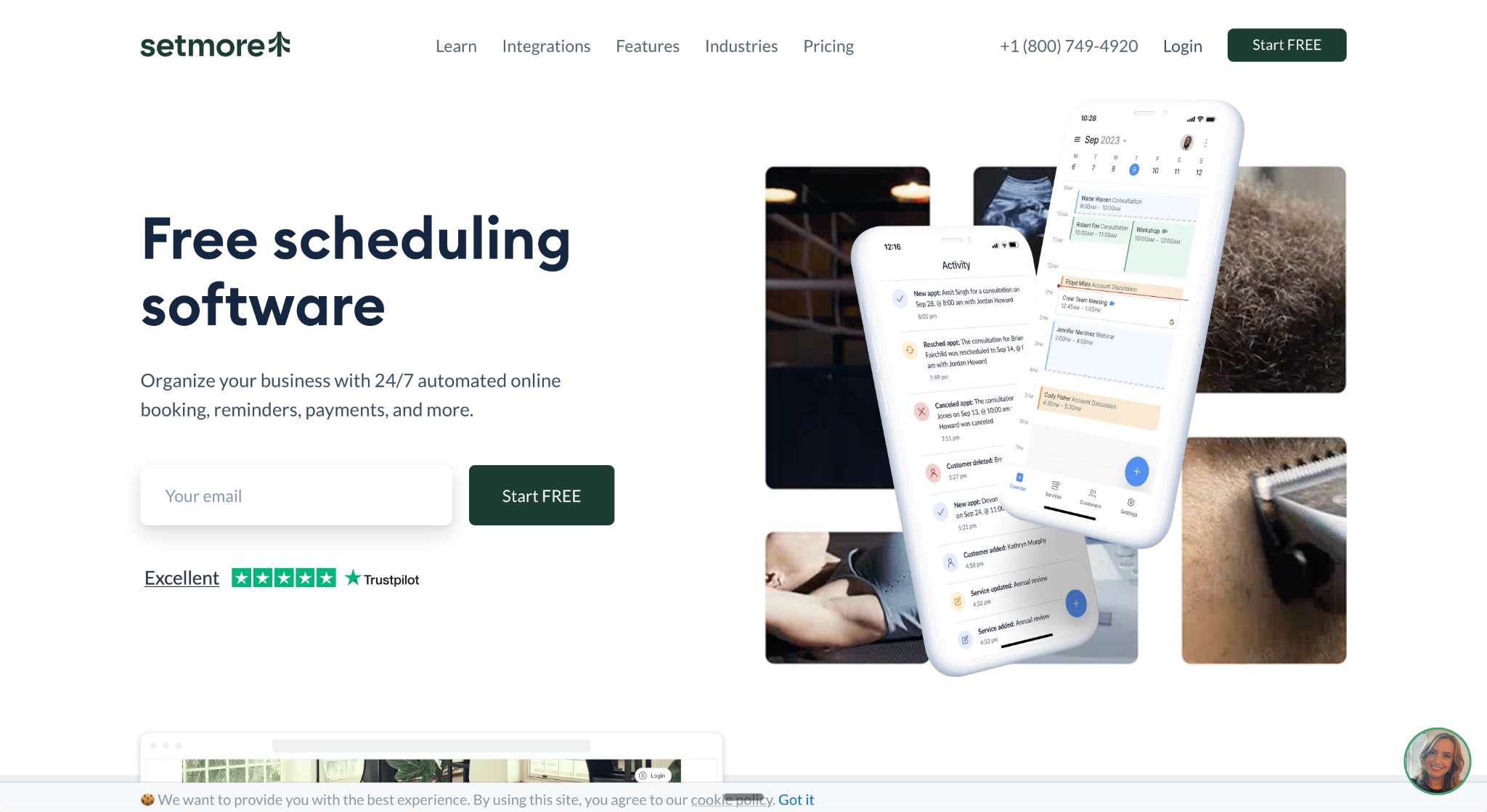 Setmore Landing Page