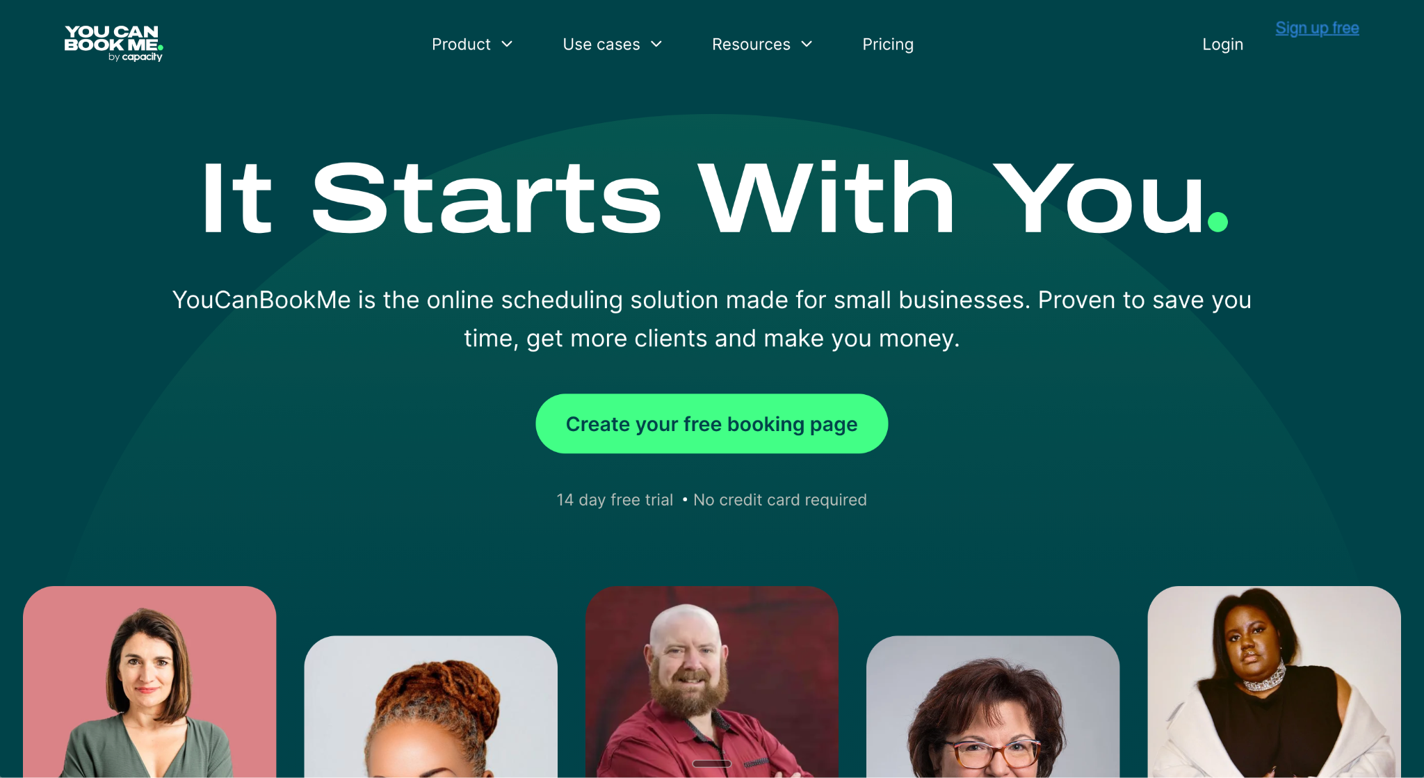 YouCanBookMe Landing Page