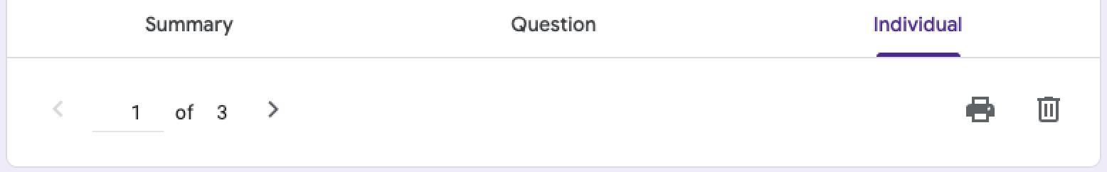 Google Forms Responses Tab Individual Section