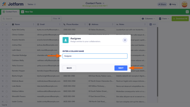 How to Assign Entries to Collaborators in Jotform Tables
