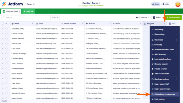 How to Assign Entries to Collaborators in Jotform Tables