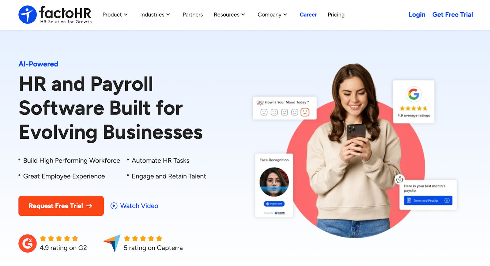 factoHR Landing Page