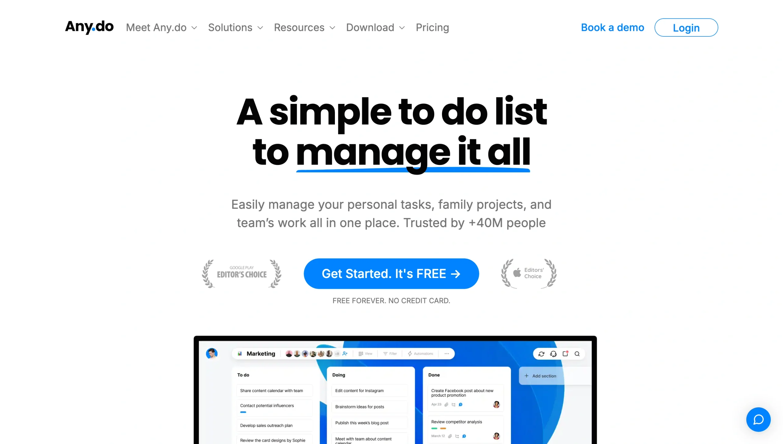 Screenshot of the Any