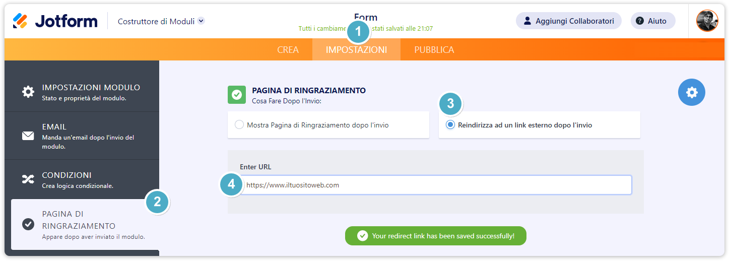 Indirizzare gli Utenti su una Pagina Differente Image-1