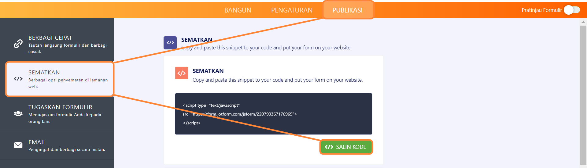 Bagaimana Cara Menyematkan Formulir ke Situs Pixpa? Image-1
