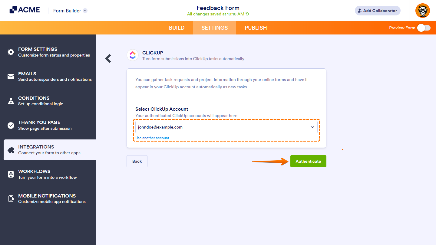 How to Integrate Your Form With ClickUp Image-3