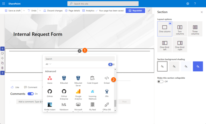 Adding a Form to SharePoint