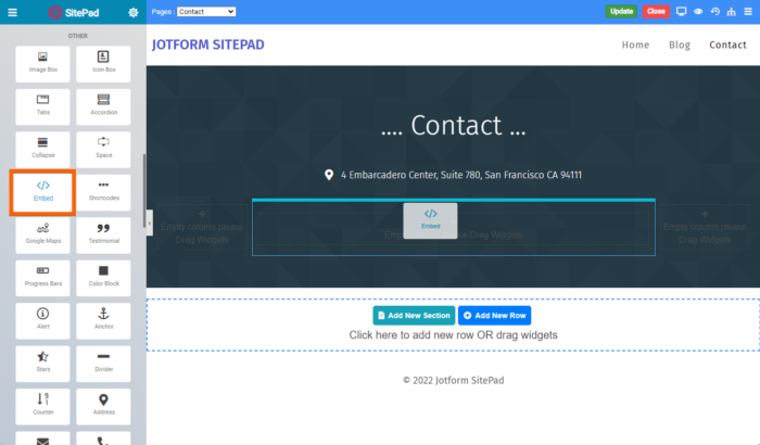 How to Add a Contact Form in SitePad