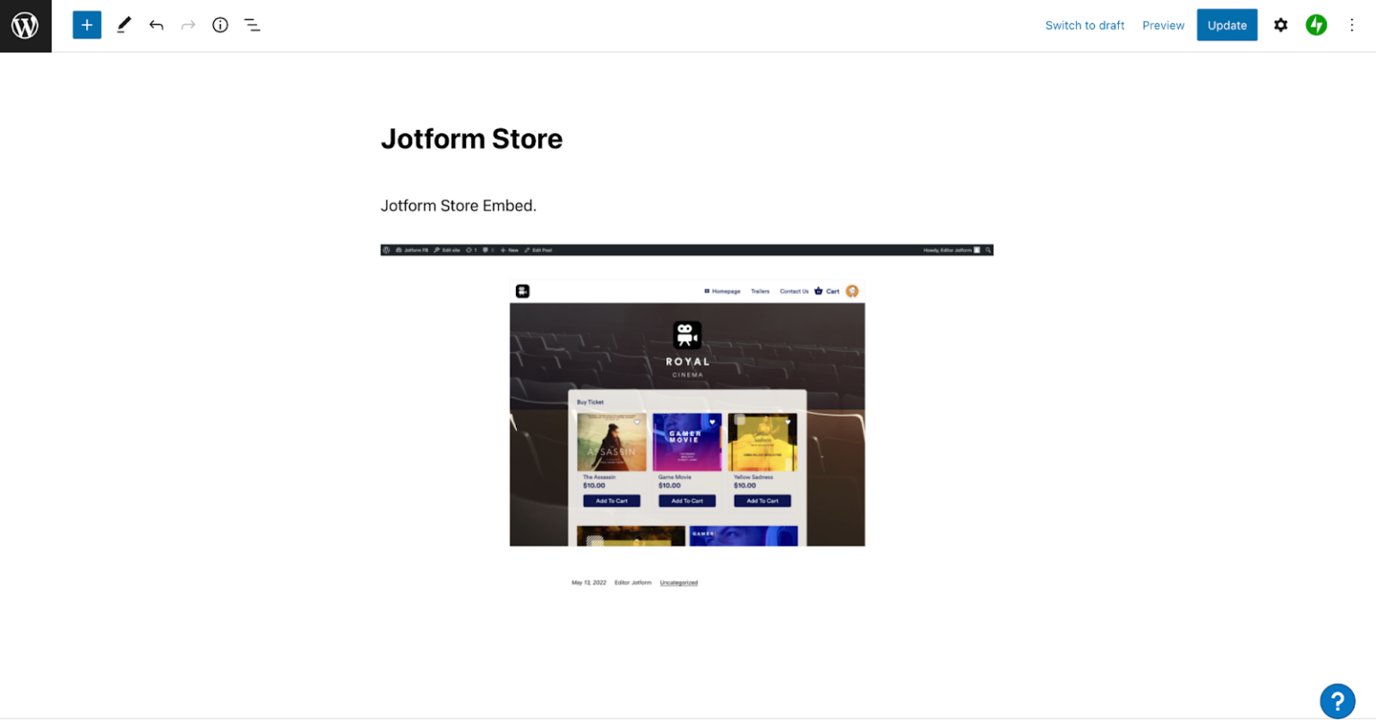 Embed your Jotform store into WordPress with a new plugin The Jotform Blog