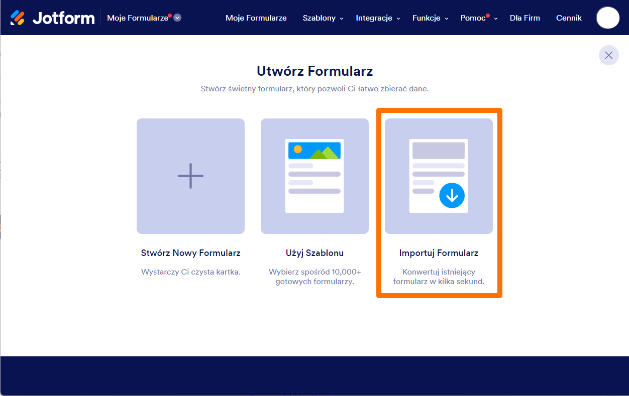 Jak zaimportować formularze Typeform do Jotform Image-3