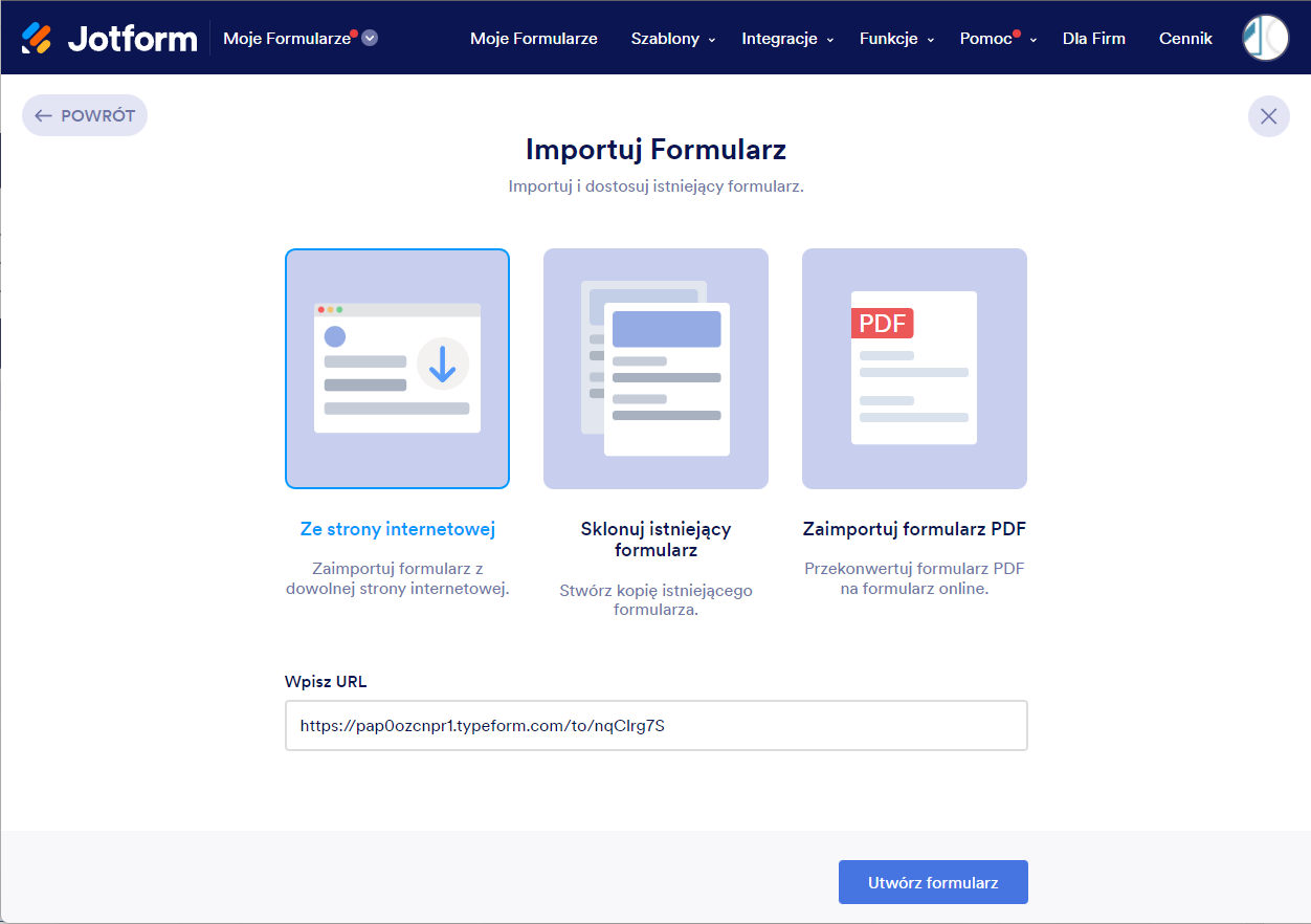 Jak zaimportować formularze Typeform do Jotform Image-4