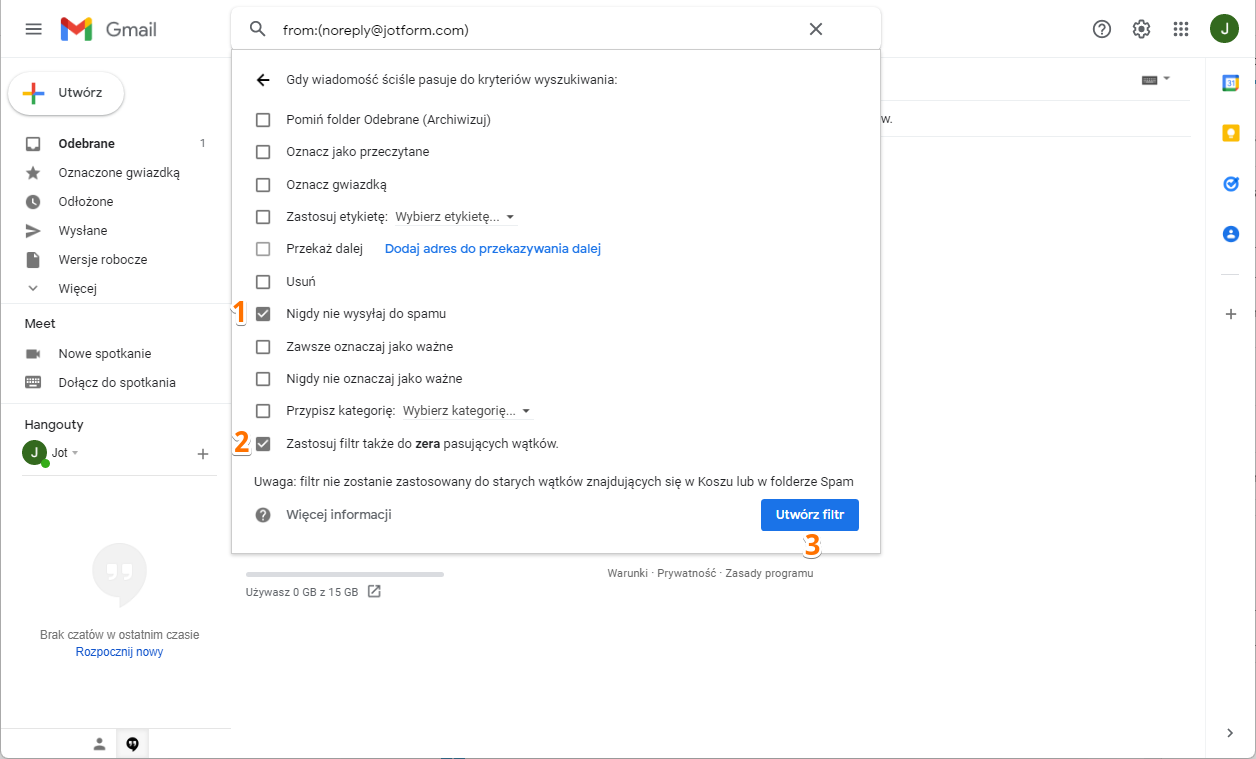 Jak Zapobiec Umieszczaniu E-mailów Jotform w Folderze Spam na Gmailu Image-4