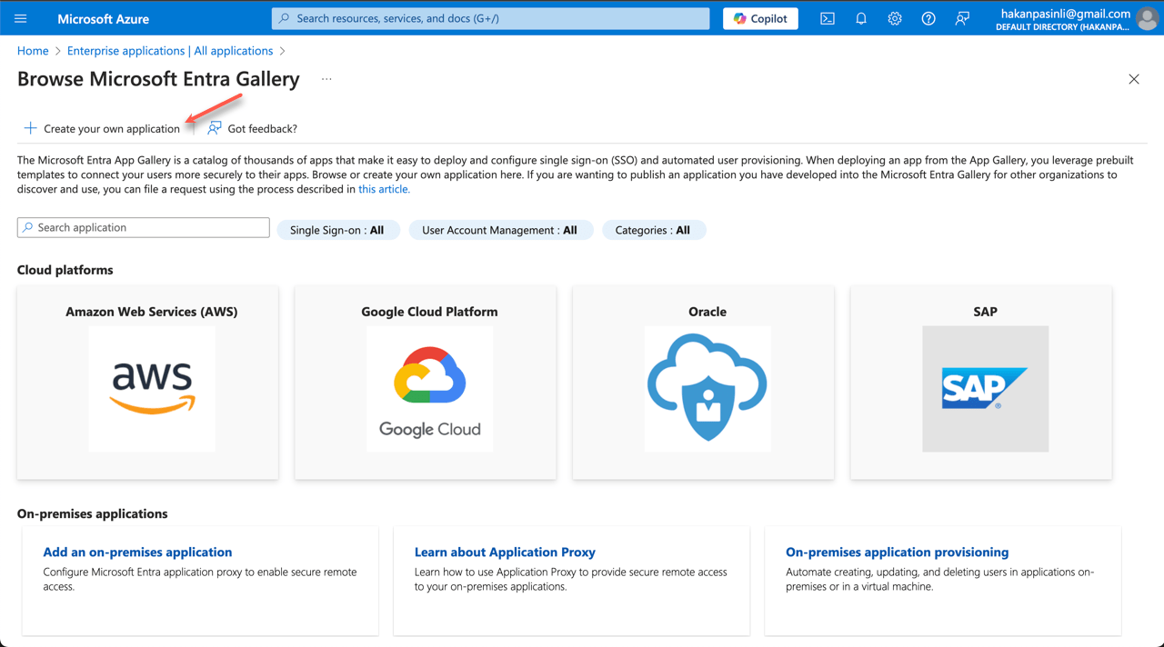 Instructional screenshot of the Microsoft Entra Gallery
